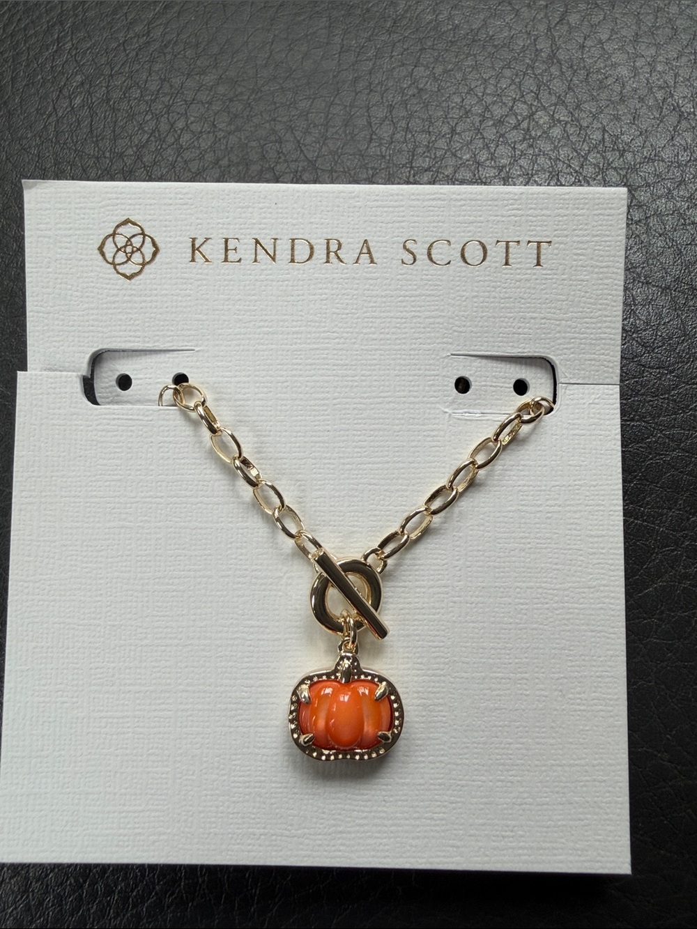 Kendra Scott Pumpkin Gold-Tone Chain Necklace